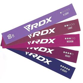 RDXRBS-B1MPR-SET-Resistance Band Basic 1 Latex&nbsp; Multi Purple Set (20767) + Pouche