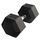 Hex Dumbbell in rubber GladiatorFit | 32.5 KG, Colour: Schwarz, Additional Weight: 32.5 kg