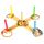 Wooden ring toss game with 5 pegs