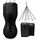 RDX Full Black Body Punch Bag with Training Mitts, Colour: Schwarz, Additional Weight: 28 kg