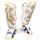Shin Guards Muay Thai – White/Gold – S/M, Size: S/M, Colour: Weiss
