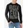 L/S T-Shirt With Prints, Size: S, Colour: Schwarz