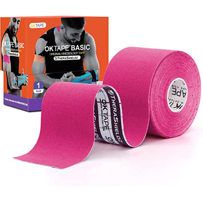 OK TAPE Bande De Kinésiologie Basic Rose 5cm x 5m, Couleur: Rose, Longueur: 5.0m