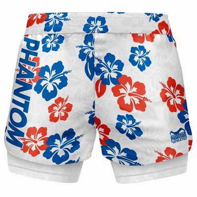 Short de combat FUSION 2in1 Hawaii, Taille: XL, Couleur: Blanc