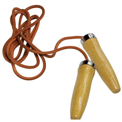 Corde à sauter en cuir, Couleur: Marron, Longueur: 2.5m