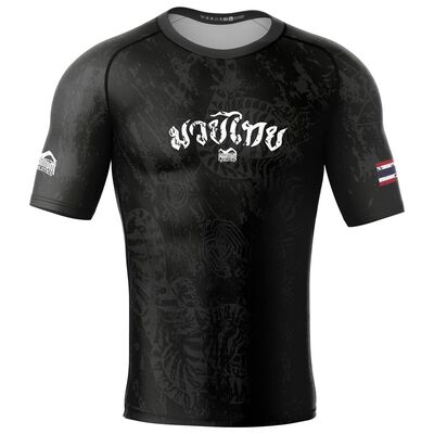 Rashguard Muay Thai, Taille: L, Couleur: Noir