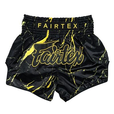 Muay Thai Shorts Fairtex Black Marble, Size: XXL, Colour: Schwarz