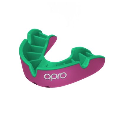 Mouthguard OPRO Silver Adult – Pink/Green, Size: One Size, Colour: Violett