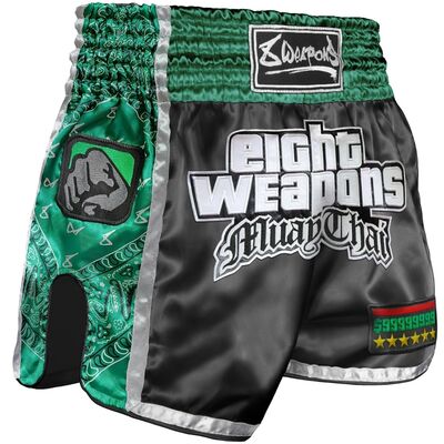 8 WEAPONS Muay Thai Shorts West Coast Green M, Size: M, Colour: Green