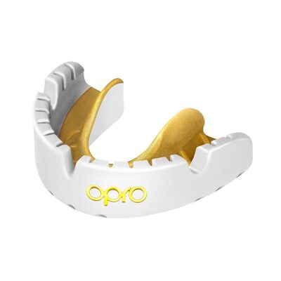 Mouthguard for Braces OPRO Gold Braces - White/Gold -NEW, Size: One Size, Colour: Weiss