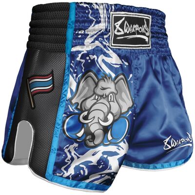 Kids Muay Thai Shorts 8 WEAPONS Jipe blue 4–6Y, Size: 4–6Y, Colour: Blue