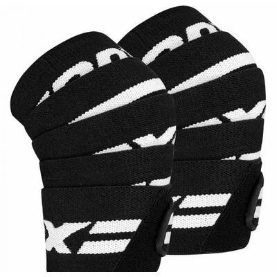 Bandes de genoux pour musculation et d'haltérophilie, Taille: Taille unique, Couleur: Noir