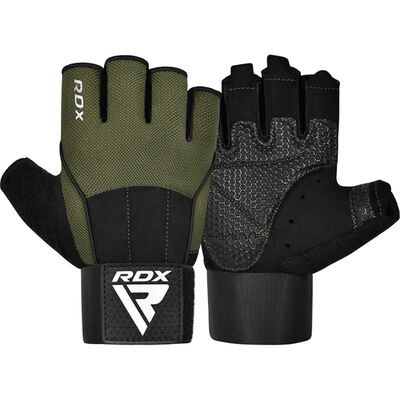 Gym Weight Lifting Gloves W3 with EVA padding, Size: L, Colour: Khaki