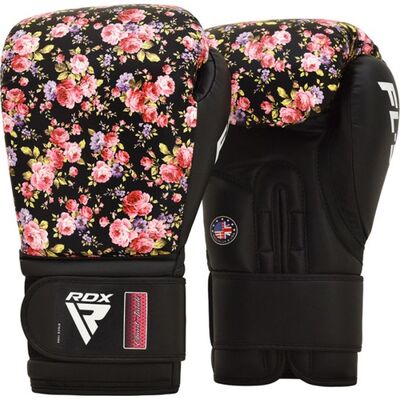 Gants de boxe RDX FL5 Floral – Noir/Floral – 8oz, Couleur: Noir, oz: 8oz