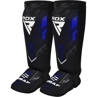 Protège-tibias néoprène RDX IMMAF – Bleu/Noir – 2XL, Taille: XXL, Couleur: Bleu