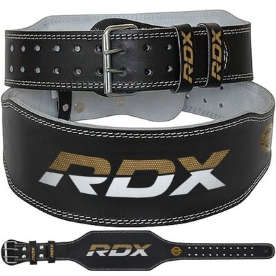 RDX 4 Inch Padded Leather Weightlifting Fitness Gym Belt, Taglia: XXL, Colore: Nero