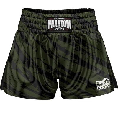 Muay Thai Shorts Camo Tiger Phantom – Green – S, Size: S, Colour: Camouflage
