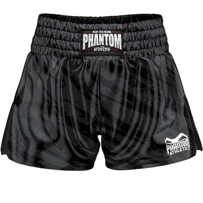 Muay Thai Shorts Camo Tiger Phantom – Grey – XXL, Size: XXL, Colour: Schwarz