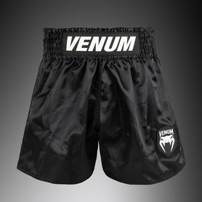 Muay Thai Shorts Venum Classic Evo – Black/White – S, Size: S, Colour: Schwarz