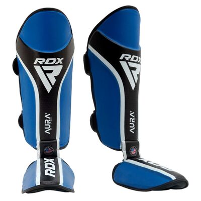 Protège-tibias RDX Aura Plus T17 – Bleu/Noir – S+, Taille: S, Couleur: Bleu