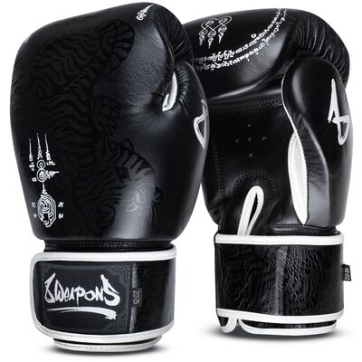 Gants de boxe 8 WEAPONS – Noir – 10 Oz – Sak Yant Big Tiger, Couleur: Noir, oz: 10oz