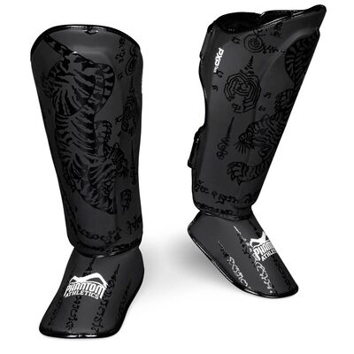 Protège-tibias Phantom Muay Thai – Noir – L/XL, Taille: L/XL, Couleur: Noir