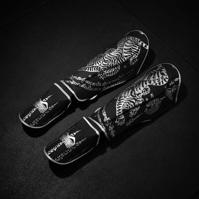 Protège-tibias Phantom Muay Thai – Noir – L/XL, Taille: L/XL, Couleur: Noir