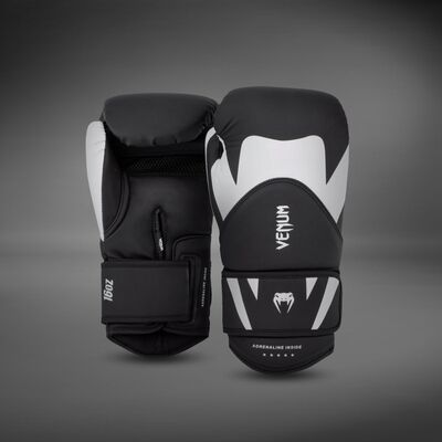 Boxing Gloves Venum Challenger 4.0 – Black / White – 12 oz, Colour: Schwarz, OZ: 12oz