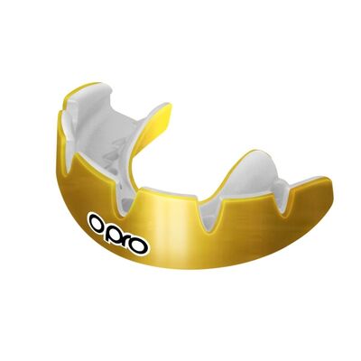 Mouthguard Instant Custom Fit OPRO Braces – Gold/White, Size: One Size, Colour: Gold