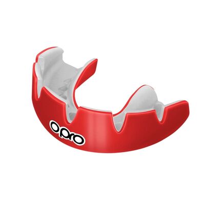 Mouthguard Instant Custom Fit OPRO Braces – Red/White, Size: One Size, Colour: Rot
