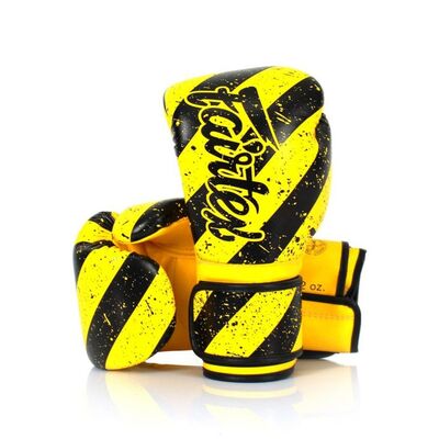 Fairtex BGV14 Boxing Gloves &ndash; Grunge Art &ndash; Mid-1980 &ndash; 12oz, Colour: Yellow, OZ: 12oz