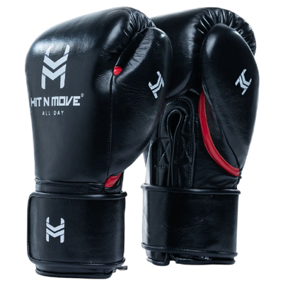Gants de boxe HitnMove Agility Noir/Rouge m&eacute;tallis&eacute; 14oz, Couleur: Rouge, oz: 14oz