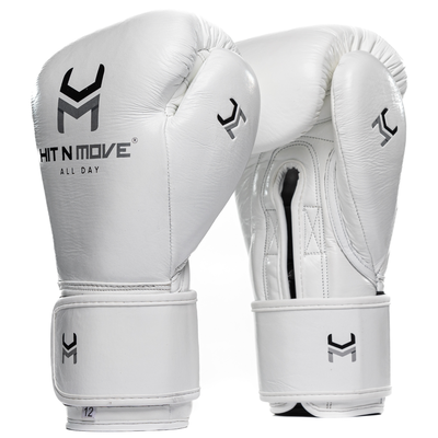 Gants de boxe HitnMove Agility Blanc 12oz, Couleur: Blanc, oz: 12oz