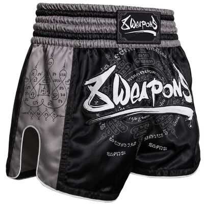Muay Thai Shorts 8 Weapons 8 Ways Yant 2.0 black-black S, Size: S, Colour: Schwarz
