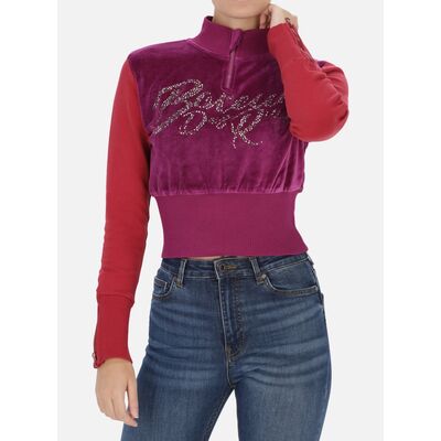 Pull à blocs de couleur, Taille: L, Couleur: Violet