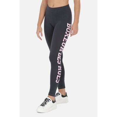 Basic Leggings With Front Logo, Taille: XL, Couleur: Gris anthracite