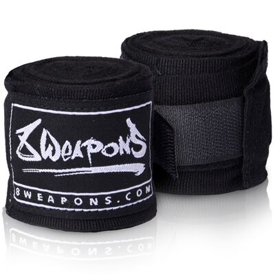 Fascia da boxe semi-elastica 8Weapons Nero 3,5m, Colore: Nero, Lunghezza: 3.5m