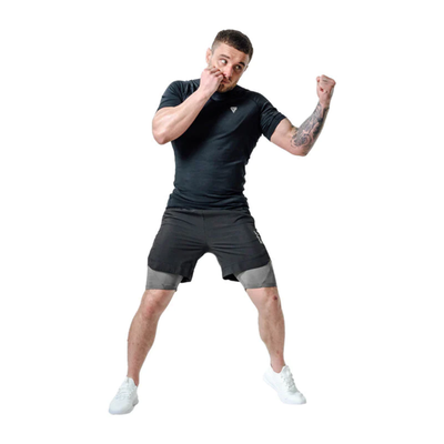 2-in-1 MMA Shorts RDX T16 Black S, Size: S, Colour: Schwarz