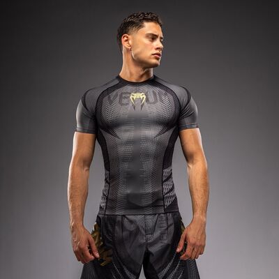 Rashguard a maniche corte Venum Galactic 3.0 Nero/Oro L, Taglia: L, Colore: Nero