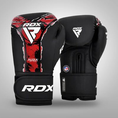 Boxhandschuhe RDX F17 - Schwarz/Rot - 16oz, Farbe: Rot, OZ: 16oz