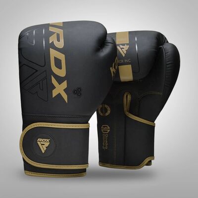 Boxing Gloves RDX F6 Kids &ndash; Black/Gold &ndash; 8oz, Colour: Gold, OZ: 8oz