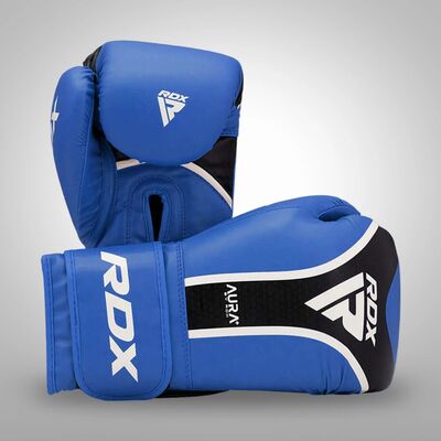 Gants de boxe RDX Aura Plus T-17 &ndash; Bleu &ndash; 14oz, Couleur: Bleu, oz: 14oz