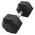 Hex Dumbbell in rubber GladiatorFit | 22.5 KG, Colour: Schwarz, Additional Weight: 22.5 kg
