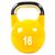 Wettkampf-Kettlebell aus Gusseisen mit aufgemaltem Logo | 16 KG, Farbe: Gelb, Zusatzgewicht: 16 kg