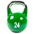 Cast-iron competition kettlebell with painted GladiatorFit logo | 24 KG, Colour: Green, Additional Weight: 24 kg