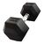 Hex Dumbbell in rubber GladiatorFit | 17.5 KG, Colour: Schwarz, Additional Weight: 17.5 kg