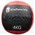 Ultra-strapazierfähiger Wall Ball aus Kunstleder GladiatorFit | 4 KG, Farbe: Schwarz, Zusatzgewicht: 4 kg