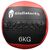Ultra-strapazierfähiger Wall Ball aus Kunstleder GladiatorFit | 6 KG, Farbe: Schwarz, Zusatzgewicht: 6 kg