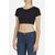 Slim Cropped T-Shirt, Size: M, Colour: Schwarz