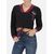 V Neck Sweatshirt Elastic Band, Size: M, Colour: Schwarz